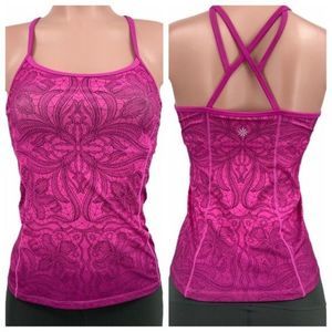 Athleta Womens XS Harmonious Ombre Fuchsia Print Tank Top